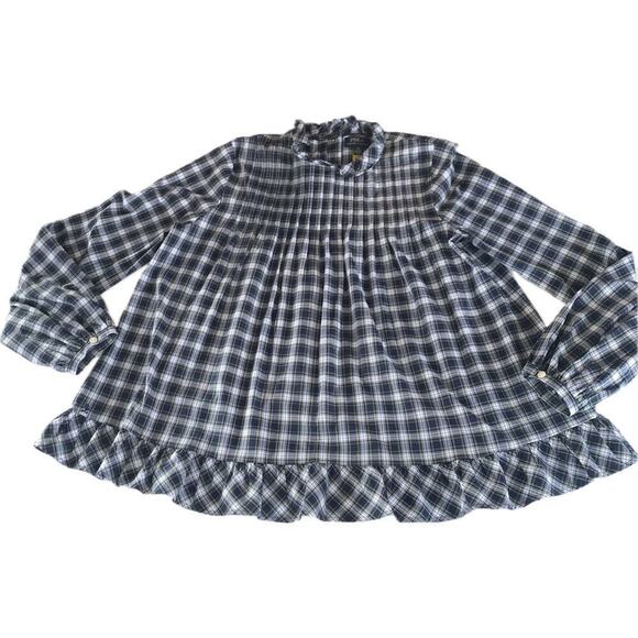 Polo by Ralph Lauren Other - Polo Ralph Lauren Girls Ruffled Babydoll Plaid Long Sleeve Peasant Blouse 16